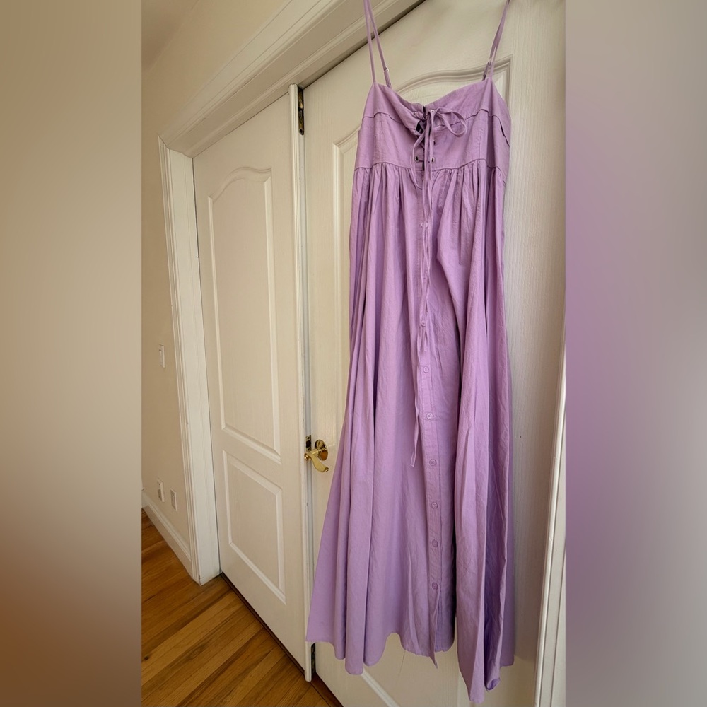 Poupette St. Barth Lavender Spaghetti Strap Maxi Dress